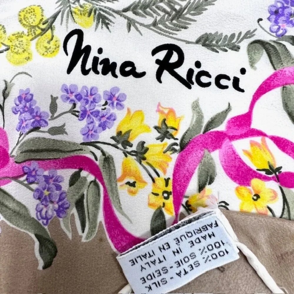 NINA RICCI PARIS  100% SILK SCARF  34